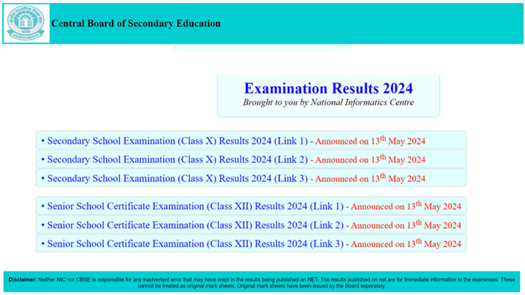 CBSE Results 2024 Live
