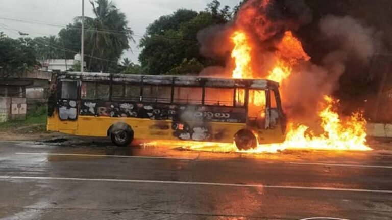 Sleeper Bus Catches Fire in AP